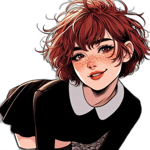 hair, face, comic book art, anime transparent PNG cut-out