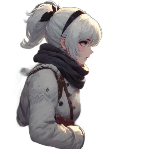 jacket, face, staff, weapon transparent PNG cut-out
