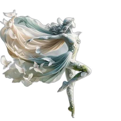 dress, sword, dragon, hair transparent PNG cut-out