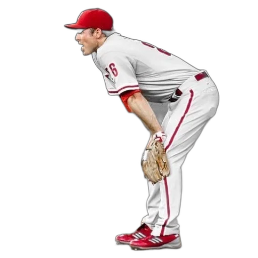 baseball, player, wearing, red transparent PNG cut-out