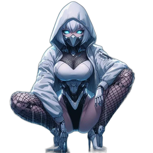 robot, mask, jacket, concept art transparent PNG cut-out