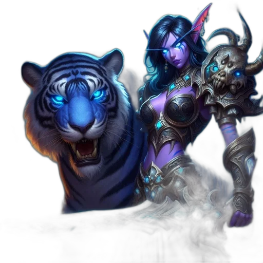 fantasy art, concept art, pixel art, blue transparent PNG cut-out
