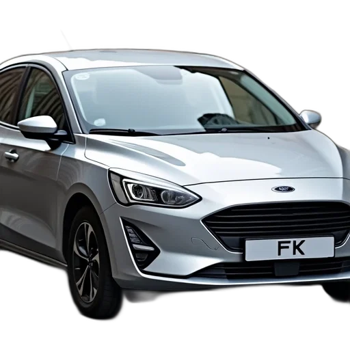 car, silver, hatchback, parked transparent PNG cut-out