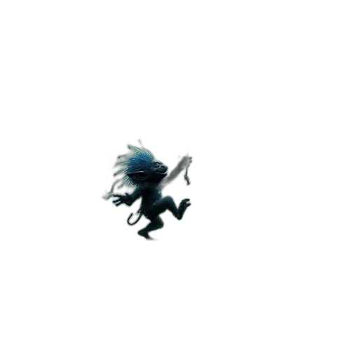 dragon, creature, hair, staff transparent PNG cut-out