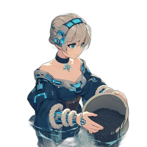 dress, crown, staff, robot transparent PNG cut-out