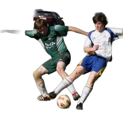 photorealistic, two, soccer, players transparent PNG cut-out