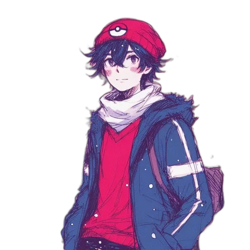 jacket, hat, staff, face transparent PNG cut-out