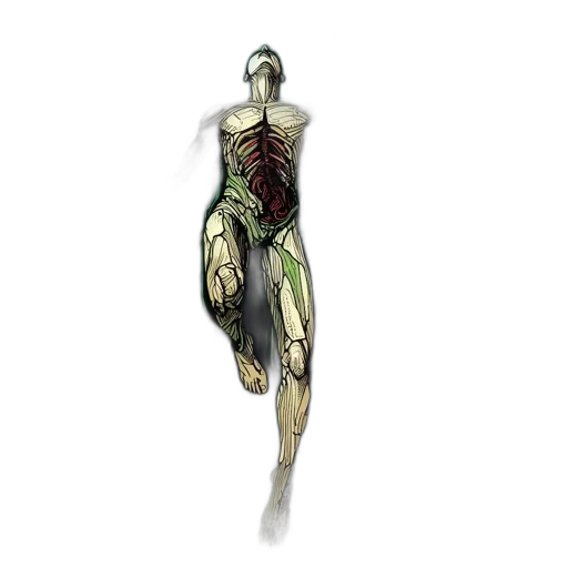 robot, dress, creature, staff transparent PNG cut-out