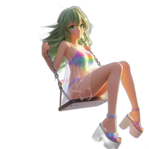 dress, 3d render, concept art, vaporwave transparent PNG cut-out