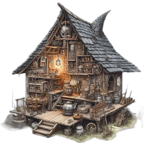 building, furniture, concept art, fantasy art transparent PNG cut-out