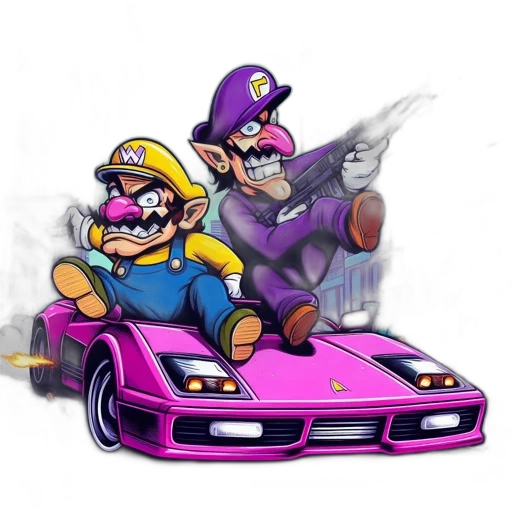car, weapon, concept art, vaporwave transparent PNG cut-out