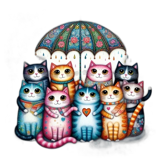 umbrella, concept art, oil painting, watercolor transparent PNG cut-out