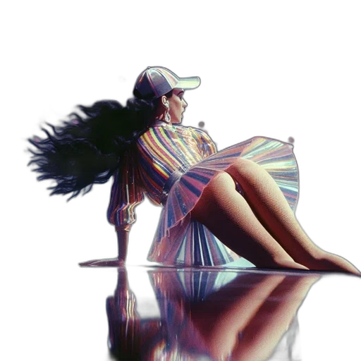 dress, umbrella, hat, staff transparent PNG cut-out