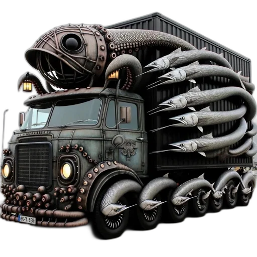 car, weapon, robot, dragon transparent PNG cut-out