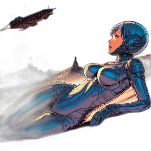 robot, dress, concept art, comic book art transparent PNG cut-out