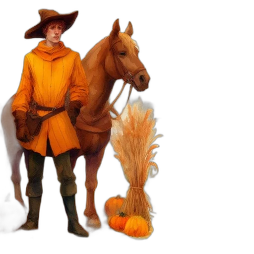 hat, jacket, animal, staff transparent PNG cut-out