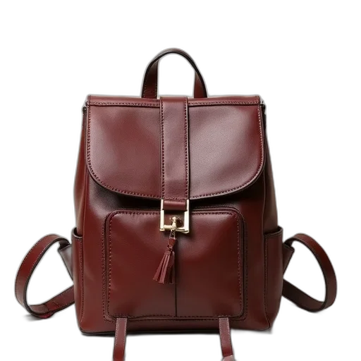 earth tones, vodiu, leather, backpack transparent PNG cut-out