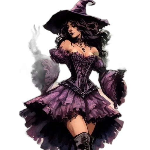 dress, hat, fantasy art, concept art transparent PNG cut-out
