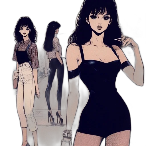 dress, jacket, concept art, comic book art transparent PNG cut-out