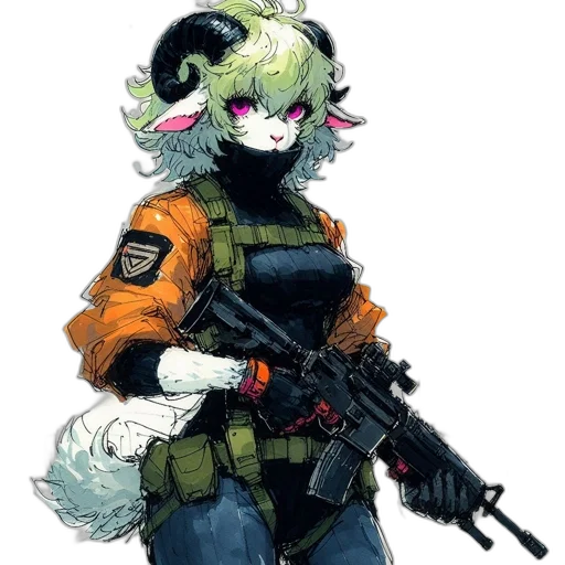 weapon, jacket, staff, animal transparent PNG cut-out