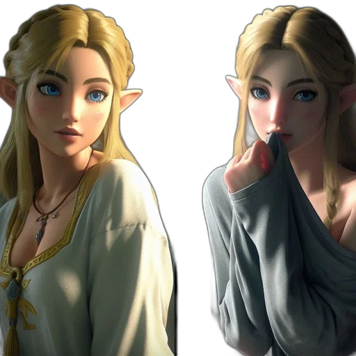 dress, face, concept art, 3d render transparent PNG cut-out