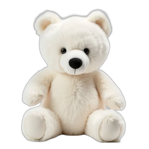 3d render, photorealistic, white, plush transparent PNG cut-out