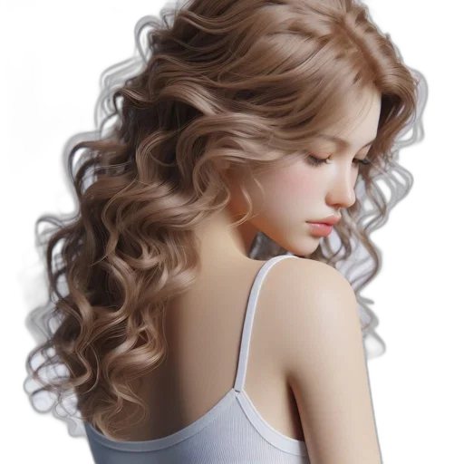 hair, jewelry, dress, photorealistic transparent PNG cut-out
