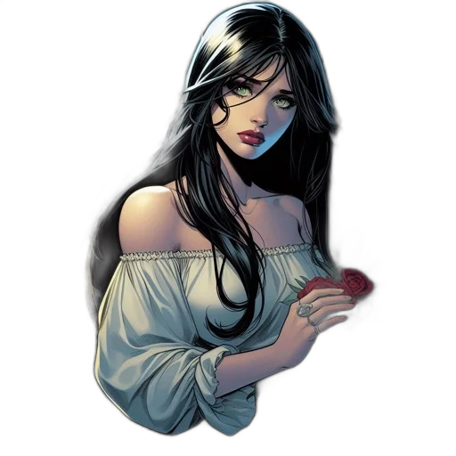 dress, jewelry, comic book art, concept art transparent PNG cut-out