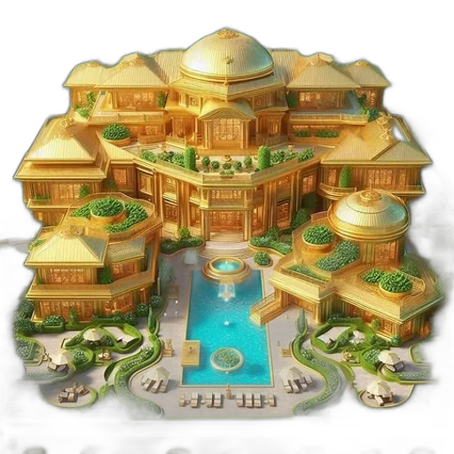 building, concept art, 3d render, fantasy art transparent PNG cut-out