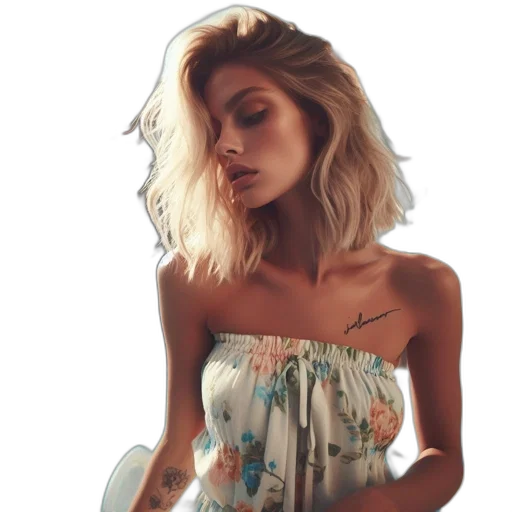 dress, jewelry, hair, jacket transparent PNG cut-out