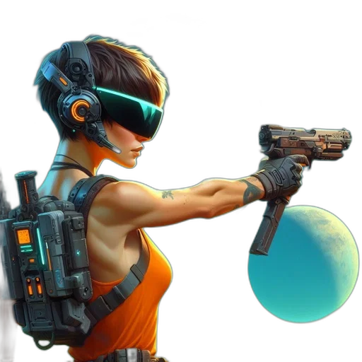 weapon, staff, concept art, cyberpunk transparent PNG cut-out