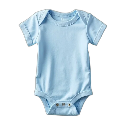 blue, organic, baby, bodysuit transparent PNG cut-out