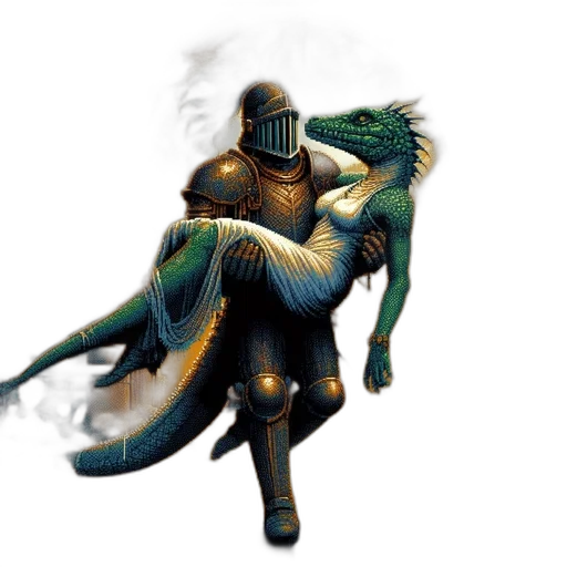 dragon, creature, sword, mask transparent PNG cut-out