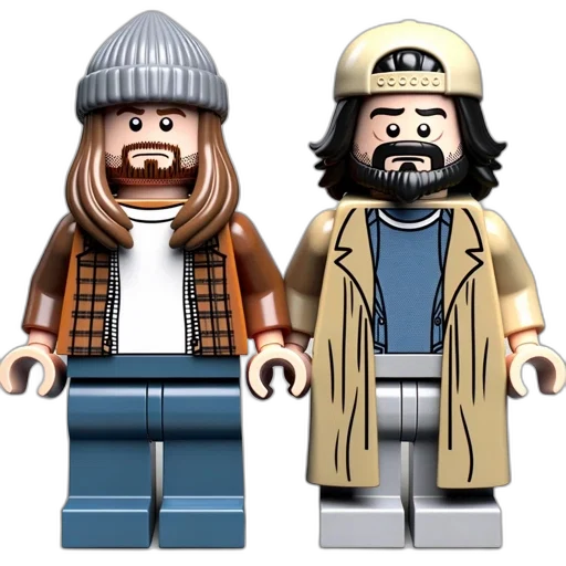 two, lego, figures, styled transparent PNG cut-out
