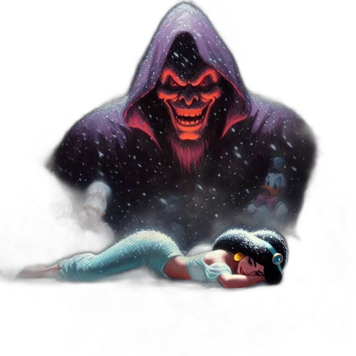 mask, concept art, comic book art, snow transparent PNG cut-out