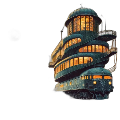 building, concept art, 3d render, pixel art transparent PNG cut-out