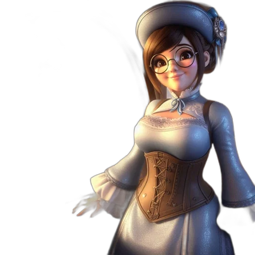 dress, staff, robot, hat transparent PNG cut-out