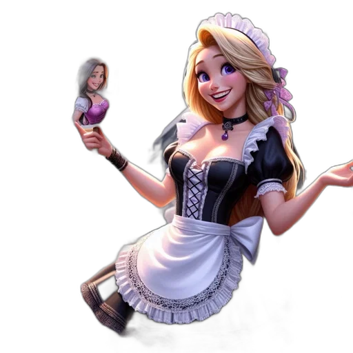 dress, staff, robot, weapon transparent PNG cut-out