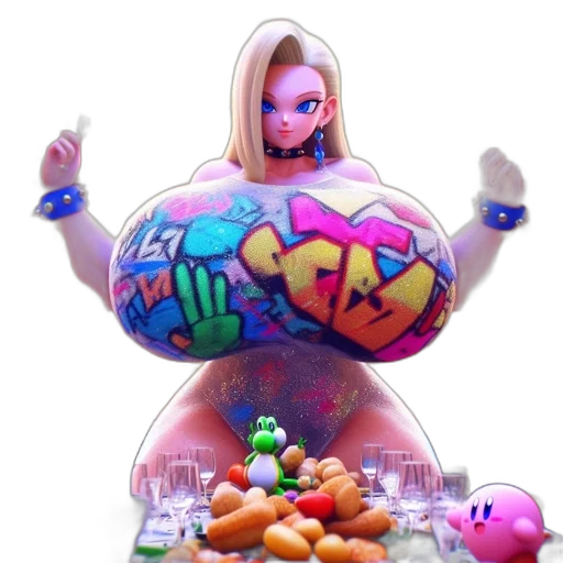 dress, food, robot, 3d render transparent PNG cut-out