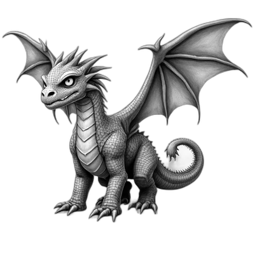dragon, staff, animal, creature transparent PNG cut-out