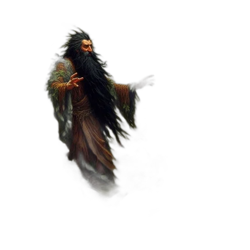 creature, staff, hair, mask transparent PNG cut-out