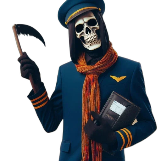 staff, mask, hat, jacket transparent PNG cut-out