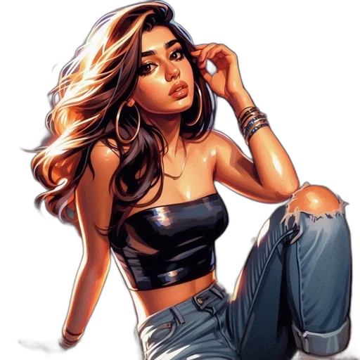 jewelry, comic book art, cartoon, photorealistic transparent PNG cut-out