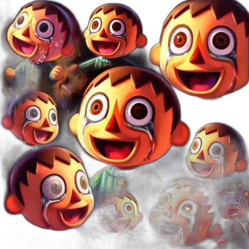 mask, face, creature, 3d render transparent PNG cut-out