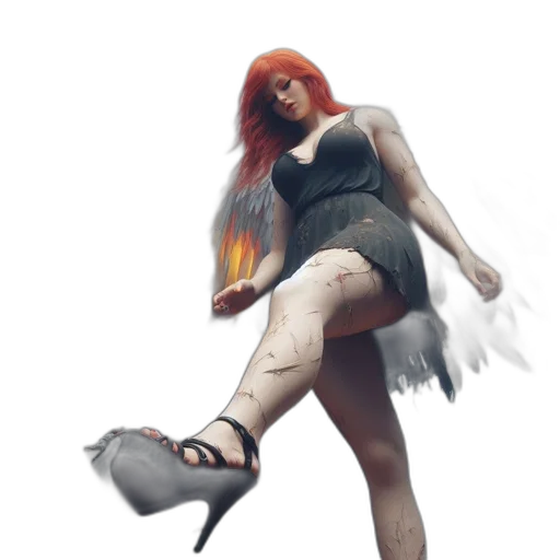 dress, shoes, staff, weapon transparent PNG cut-out