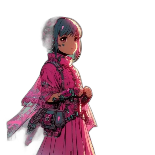 dress, staff, jacket, weapon transparent PNG cut-out