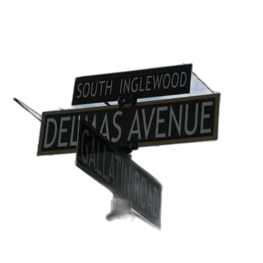 3d render, street, signs, south transparent PNG cut-out