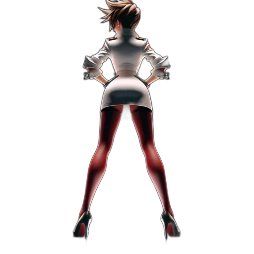 jacket, dress, staff, weapon transparent PNG cut-out