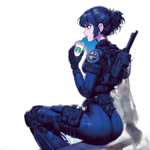 robot, weapon, cyberpunk, concept art transparent PNG cut-out