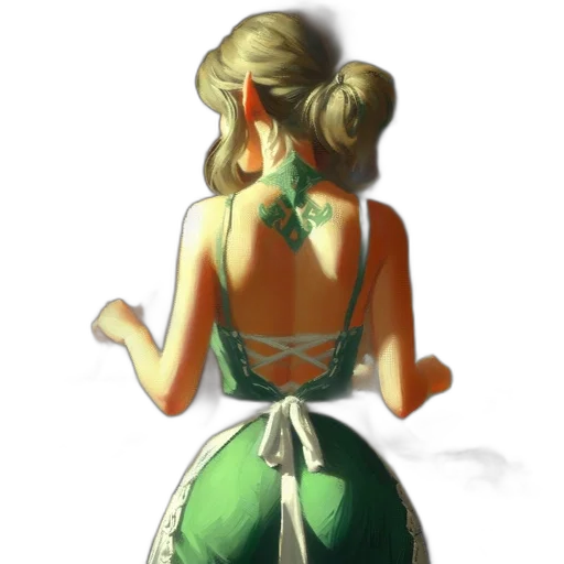 dress, jewelry, crown, staff transparent PNG cut-out